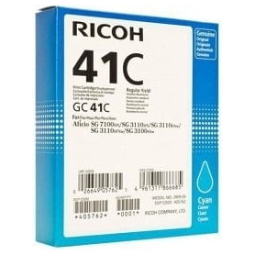 Kartuša Ricoh GC41C HC (405762) modra, original - E-kartuse.si
