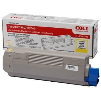 Toner OKI C5850 (43865721) rumena, original - E-kartuse.si